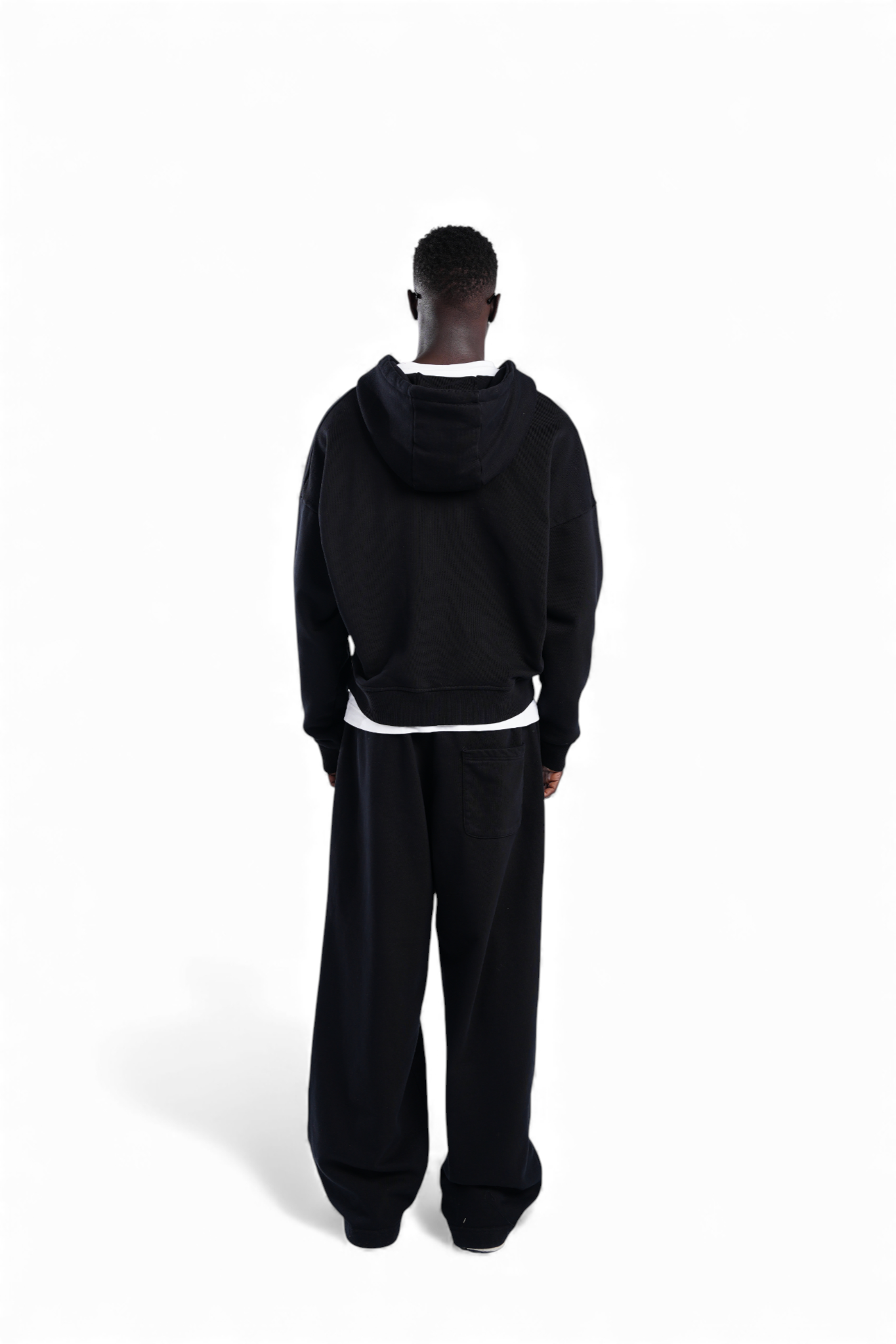 Crest zip-up hoodie black