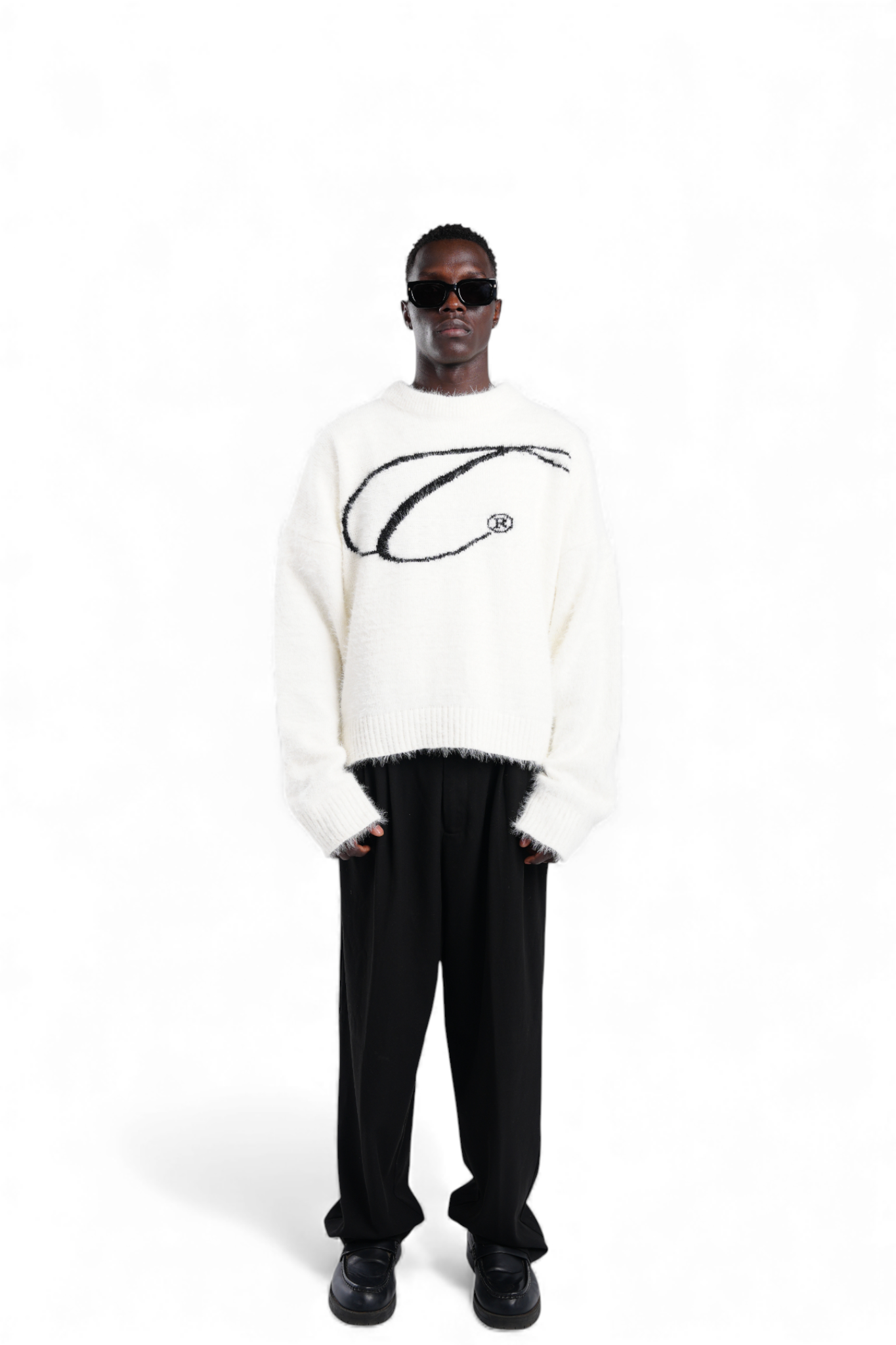 C® Mohair knit sweater white
