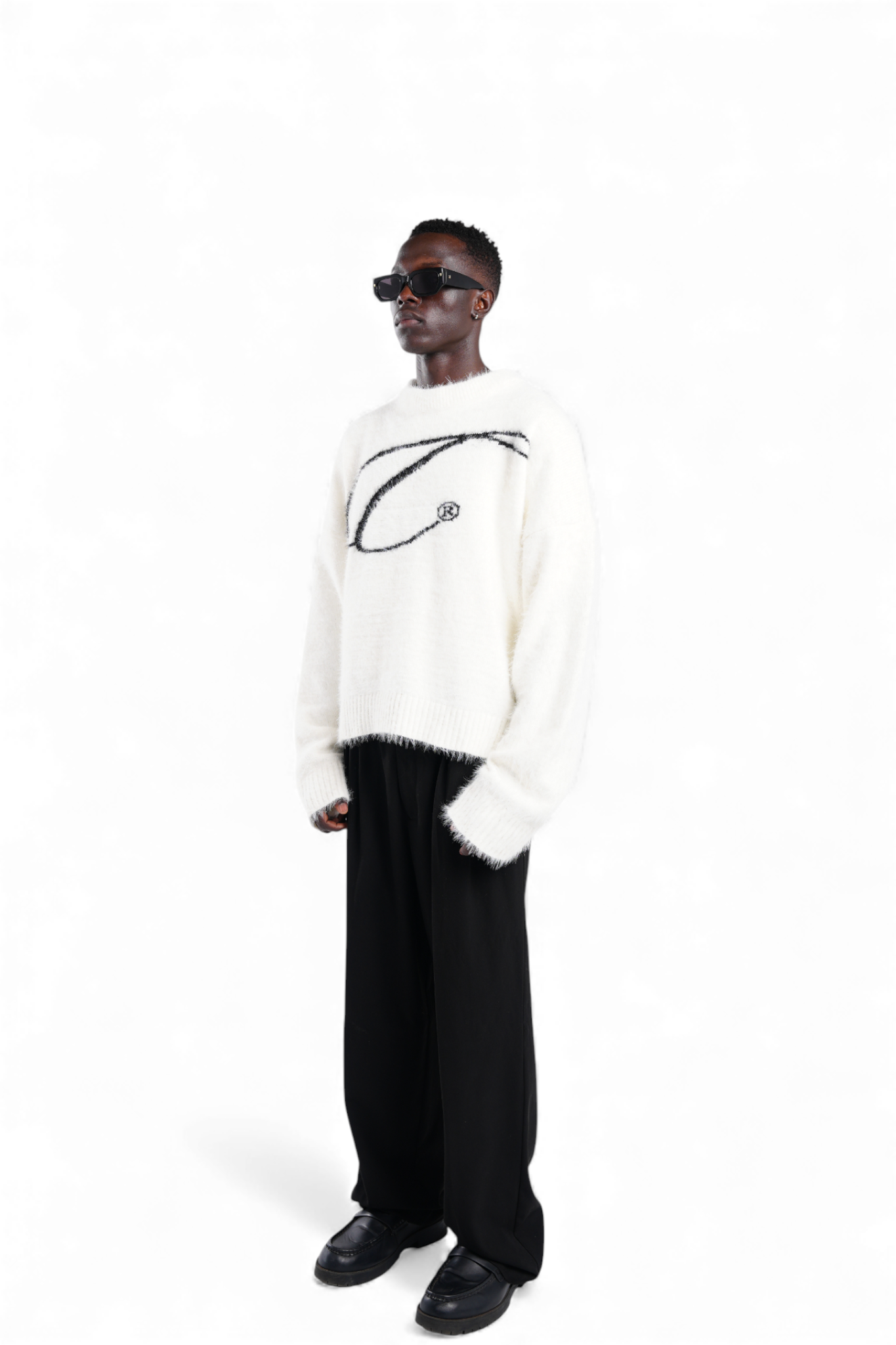 C® Mohair knit sweater white