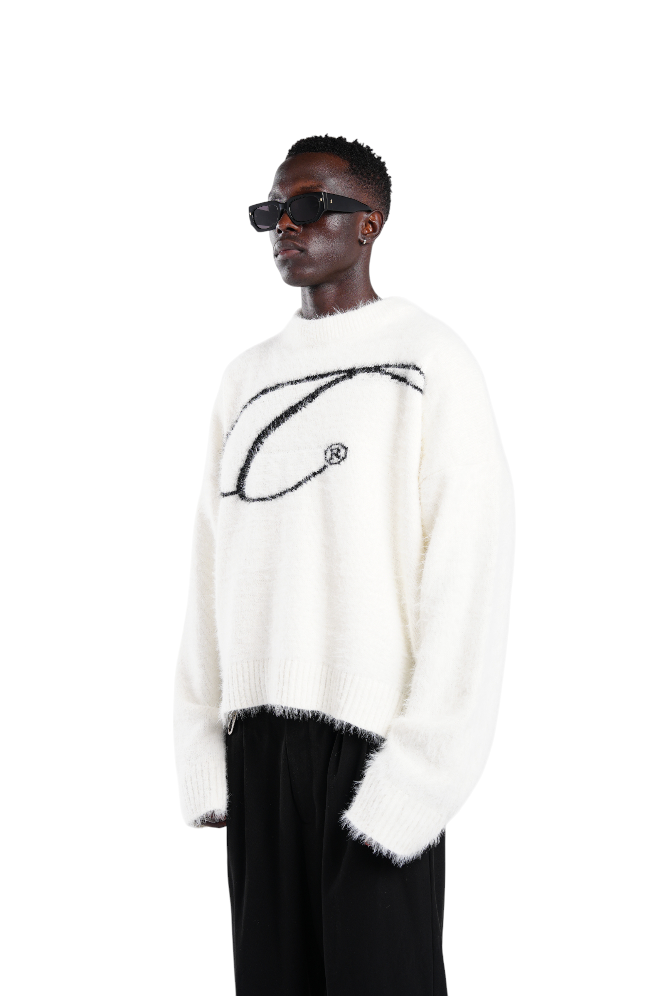 C® Mohair knit sweater white