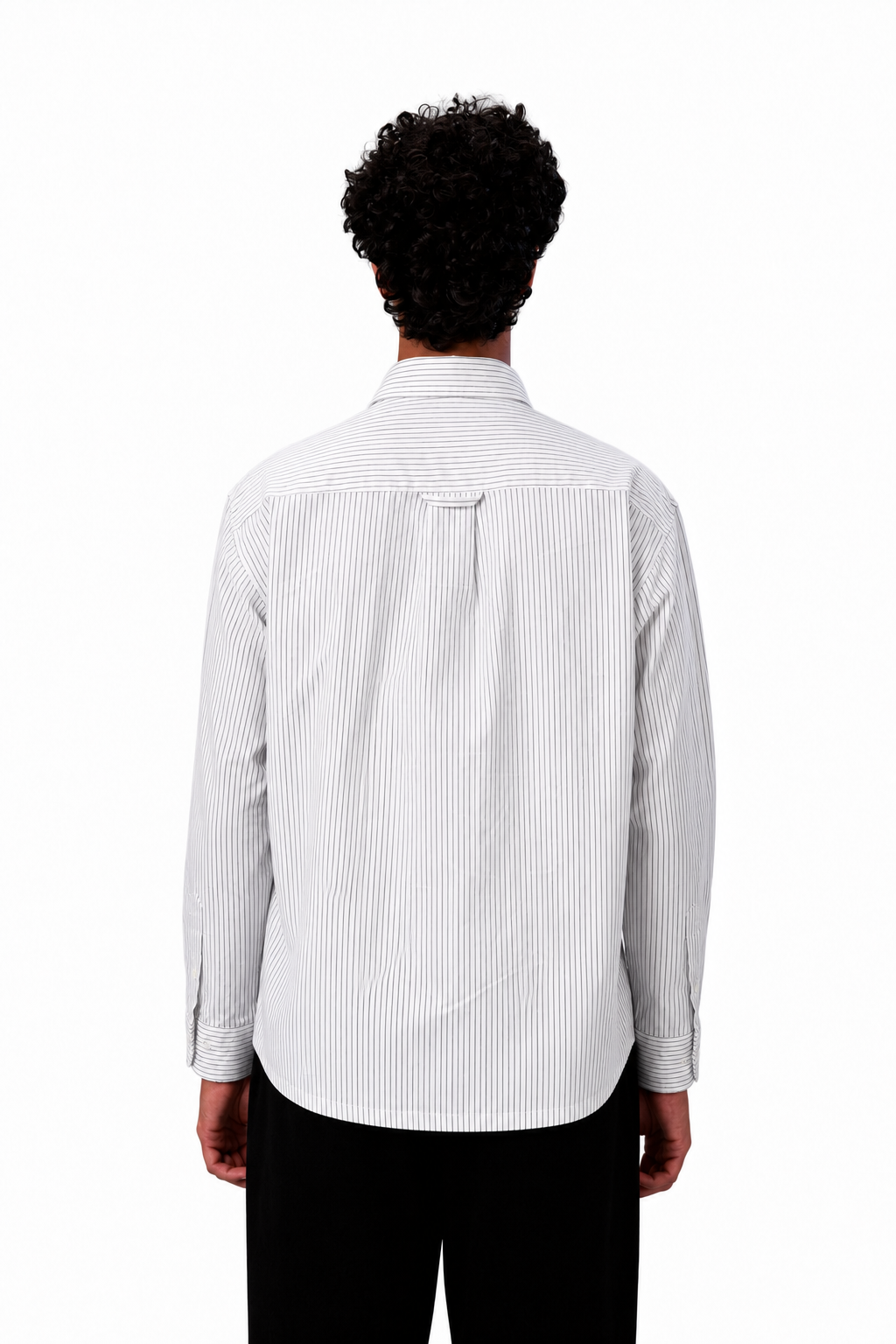 striped long sleeve shirt white