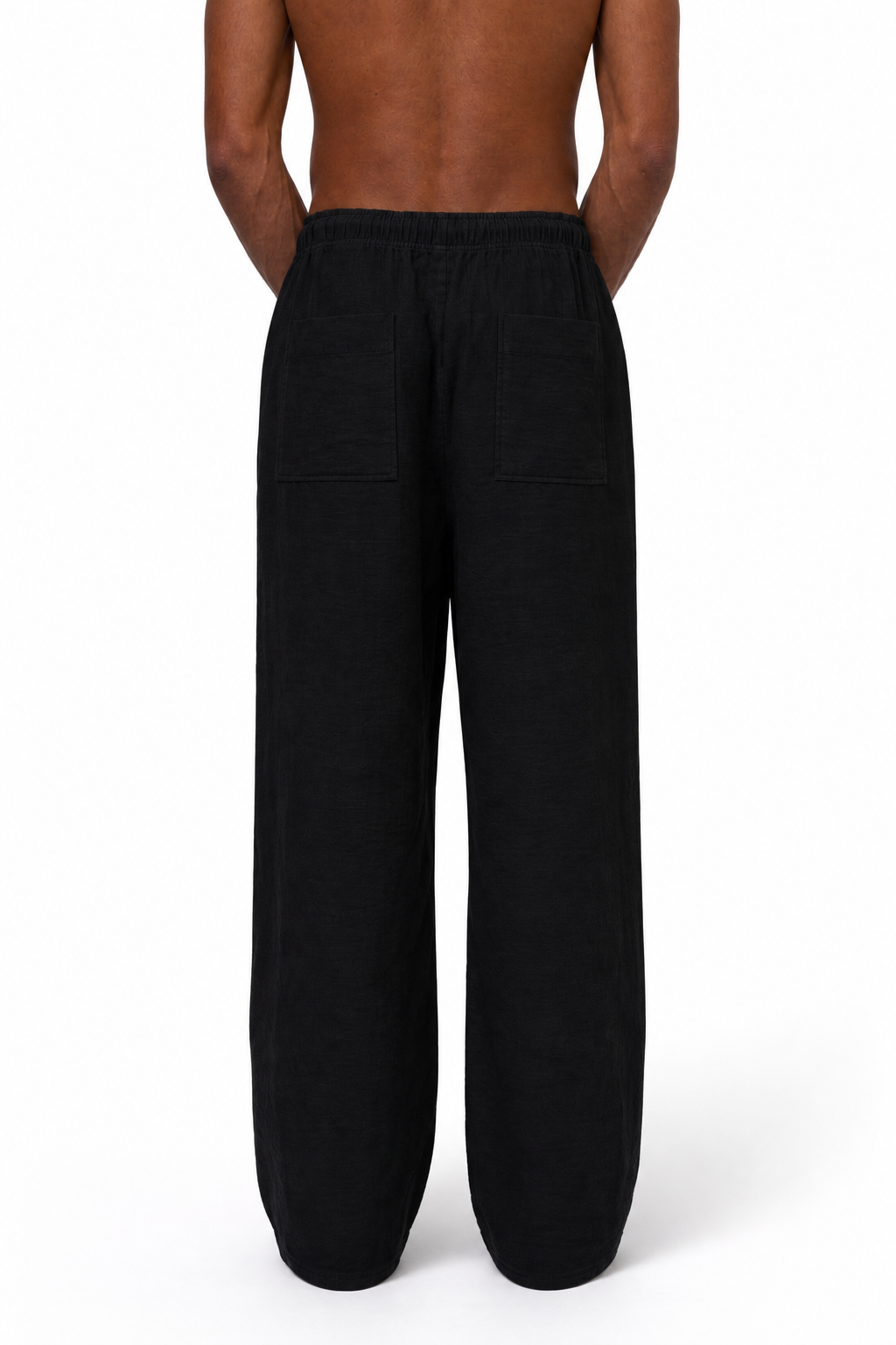 textured pants black