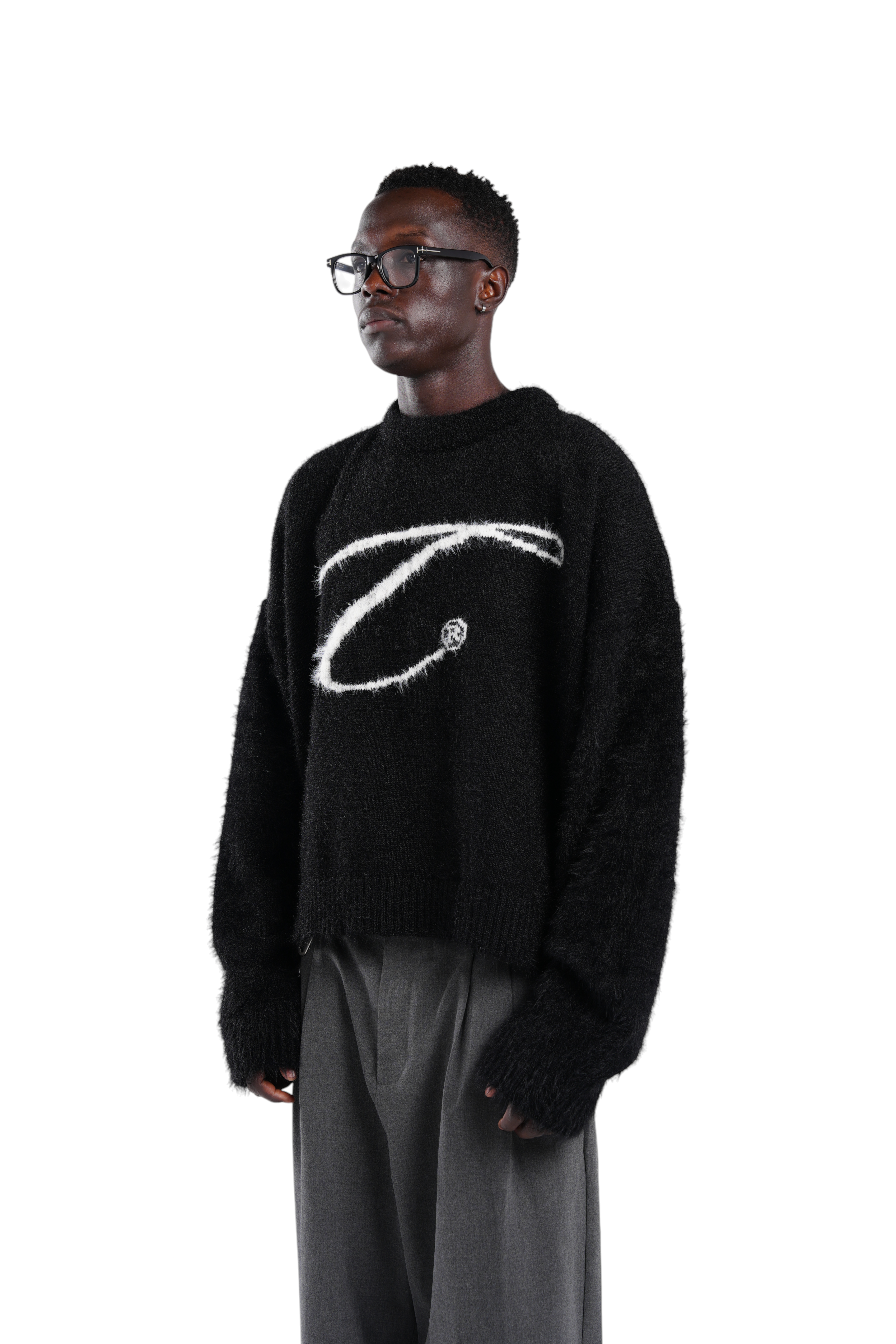 C® Mohair knit sweater black